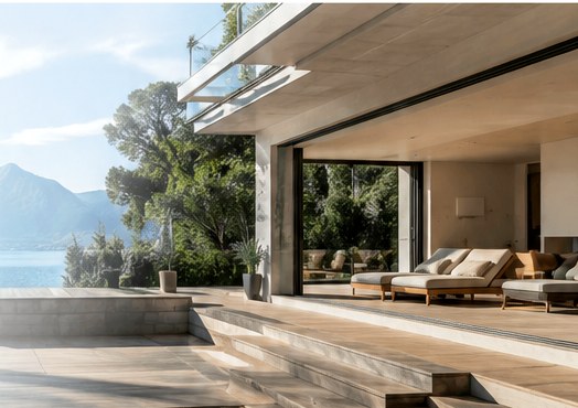 Intérieur moderne rénové avec parquet et finitions soignées